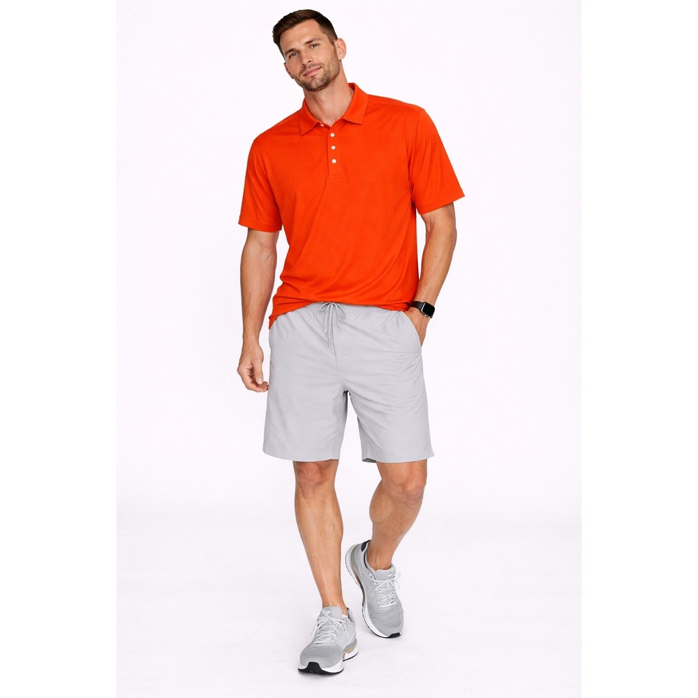 Walter Hagen Large Orange Perfect 11 Golf Polo Shirt Mens Performance Stretch